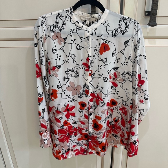 DOROTHEE SCHUMACHER Floral Silk Button Down Blouse - Picture 1 of 6